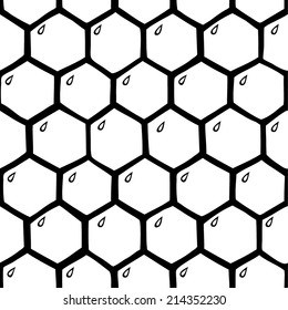 Honeycomb. Black and white. Vector 