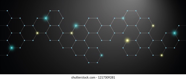 honeycomb blue shiny technical background vector illustration EPS10