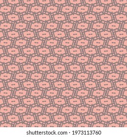 
A honeycomb in cartoon style. Pattern in dark gray and pink. 