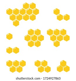 Honeycomb collection vector illustration isolated on the white background