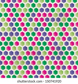 honeycomb colorful pattern background in retro style vector 