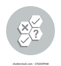 honeycomb, cross, check, methods badge icon. Simple glyph, flat vector of Business icons for ui and ux, website or mobile application