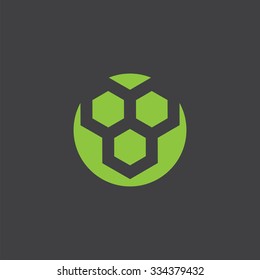 honeycomb cut identity template icon design element