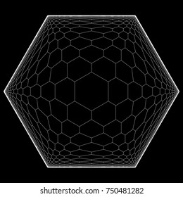 Honeycomb Displacement - Optical Illusion - Fractal Vector Illustration
