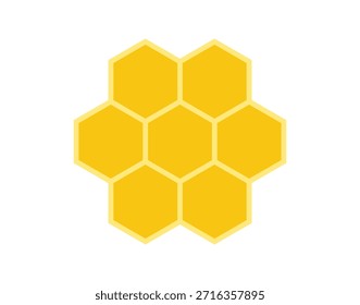 Logotipo del emblema del panal o icono del panal. Simple nido de abeja plano de color amarillo y naranja. Logotipo de panal coloreado. Ilustración vectorial