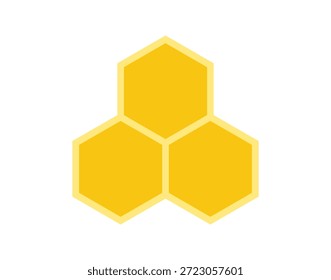 Wabenemblem-Logo oder Wabensymbol. Einfache flache Wabe gelb und orange Farbe. Farbiges Wabenlogo. Vektorgrafik