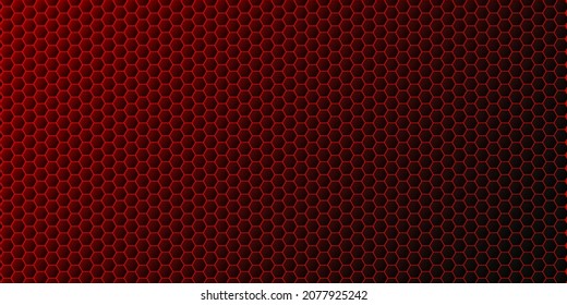 Honeycomb fire seamless pattern. Abstract red hexagonal background