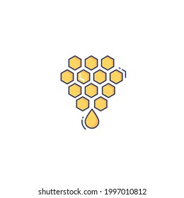 honeycomb Flat Icon Isolated On White Background