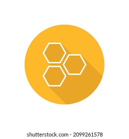 Honeycomb flat icon with shadow