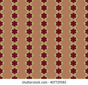 Honeycomb and flower seamless pattern.