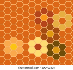 Honeycomb and flower sign. Fashion graphic background design. Modern stylish abstract texture. Design colorful template for prints, textiles, wrapping, wallpaper, website etc. Vector illustration