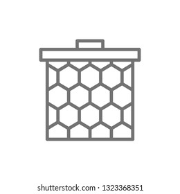 Honeycomb frame line icon.