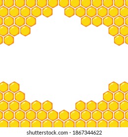 Honeycomb frame. Honeycomb pattern wallpaper. Honeycomb background vector.