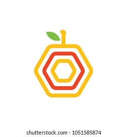 honeycomb fruit symbol logo vector