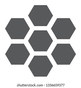 Honeycomb glyph icon, bee and honey, hexagon sign, vector graphics, a solid pattern on a white background, eps 10.