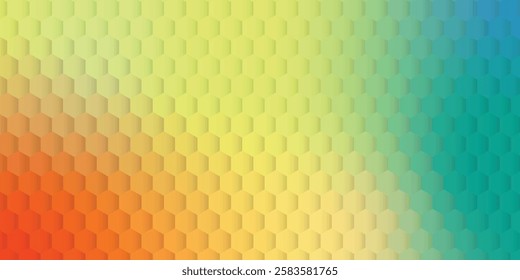 Honeycomb Gradient in Radiant Harmony: Blended Spectrum of Hexagonal Energy