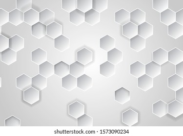 Honeycomb grey background. Vector illustration for card