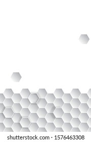 Honeycomb grey background. Vector illustration for card