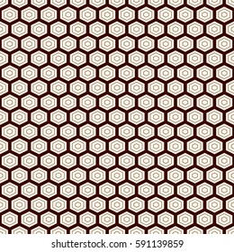 Honeycomb grid abstract background. Outline repeated hexagon wallpaper. Seamless surface pattern with classic geometric ornament. Digital paper, textile print, page fill. Vector art