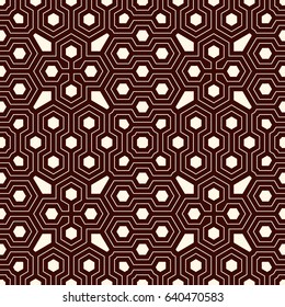 Honeycomb grid abstract background. Outline repeated hexagon wallpaper. Seamless surface pattern with geometric ornament. Digital paper, textile print, page fill. Vector art