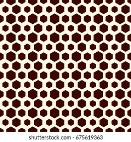 Honeycomb grid abstract background. Outline repeated hexagon wallpaper. Seamless surface pattern with classic geometric ornament. Digital paper, textile print, page fill. Vector art