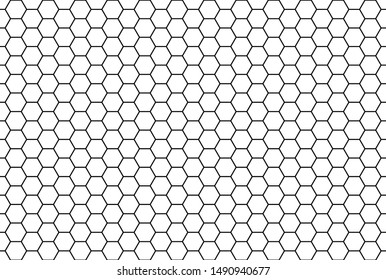   Honeycomb grid texture and geometric hive hexagonal honeycombs. Grid seamless pattern. Hexagonal cell texture. Honeycomb on white background.  Fashion geometric design.Vector illustration.