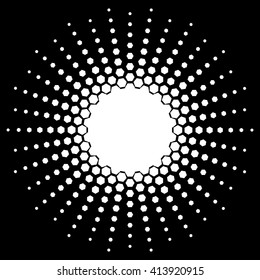 Honeycomb halftone Vector abstract background.