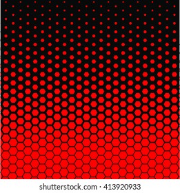 Honeycomb halftone Vector abstract background.
