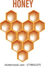 Honeycomb heart illustration cartoon vector