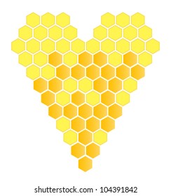 Honeycomb heart vector background for poster