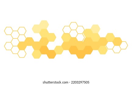 Honeycomb with hexagon grid cells isolated on white background vector illustration.