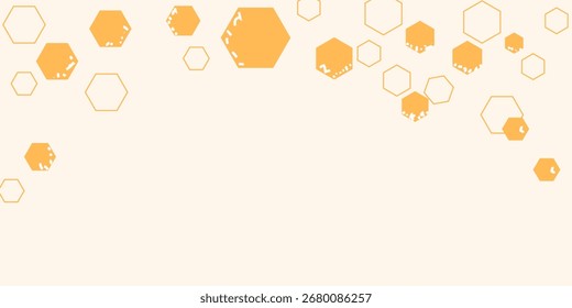 Honeycomb with hexagon grid cells on pastel background. vector Eps 10