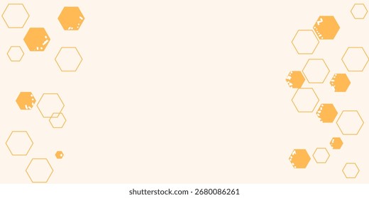 Honeycomb with hexagon grid cells on pastel background vector illustration.