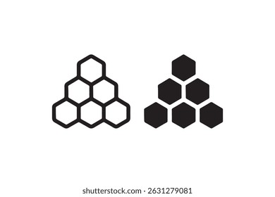 Honeycomb hexagon grid icon set Vector