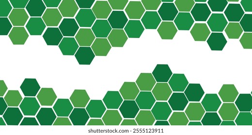 Honeycomb hexagon isolated on white background. Vector illustration. Green hexagon pattern look like honeycomb