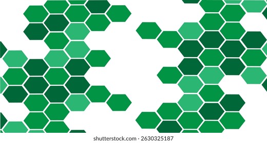 Honeycomb hexagon isolated on white background. Vector illustration. Green hexagon pattern look like honeycomb