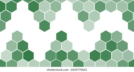 Honeycomb hexagon isolated on white background. Vector illustration. Green hexagon pattern look like honeycomb