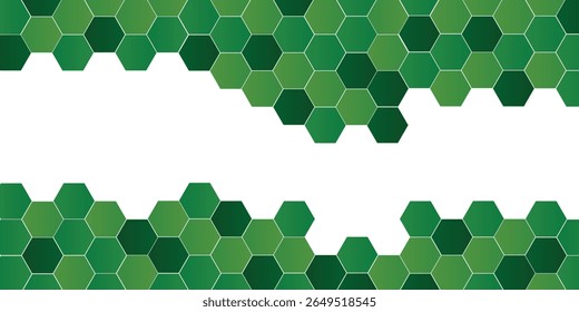 Honeycomb hexagon isolated on white background. Vector illustration. Green hexagon pattern look like honeycomb. modern