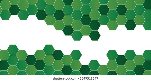 Honeycomb hexagon isolated on white background. Vector illustration. Green hexagon pattern look like honeycomb. modern