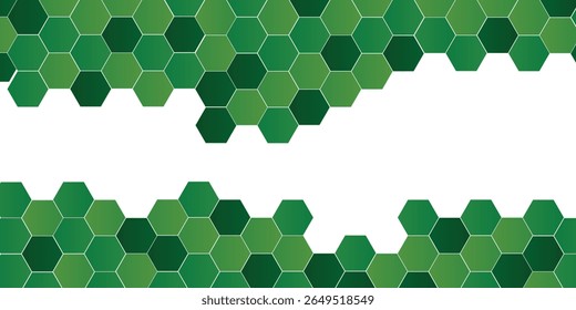 Honeycomb hexagon isolated on white background. Vector illustration. Green hexagon pattern look like honeycomb. modern