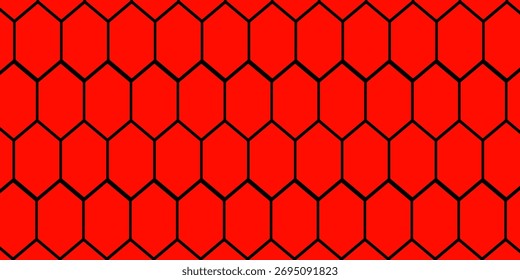 honeycomb hexagon pattern with red color modern eps10.