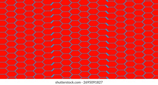 Patrón hexagonal de panal con color rojo moderno EPS10.