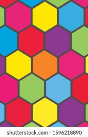 honeycomb hexagon vector pattern background with colorful cells vector illustration