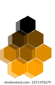 ilustración de fondo hexagonal del peine de miel y gradiente de oscuridad a luz
