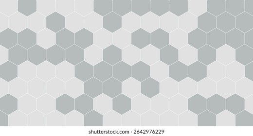 Honeycomb hexagonal seamless pattern. Gray, black, white beehive background. Gradation color. Honeycomb, bees hive cells pattern. Grid design, vector background.