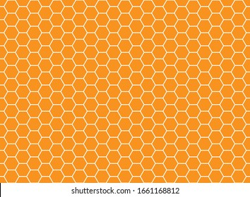 Honeycomb hexagonal seamless pattern. Grid design, vector background. Simple texture