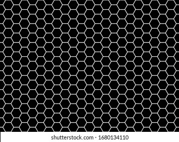 Honeycomb hexagonal seamless pattern. Grid design, vector background. Simple texture