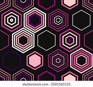 Honeycomb hexagons background. Geometric elements of varied style and color. Large hexagons. Tileable pattern. Seamless background. Nice vector illustration.