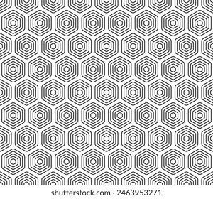Honeycomb hexagons background. Rounded stacked hexagons mosaic cells. Hexagonal cells. Seamless tileable vector illustration.