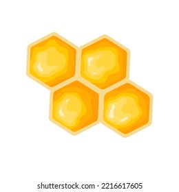 Honeycomb of honey bees.Cartoon vector graphic.